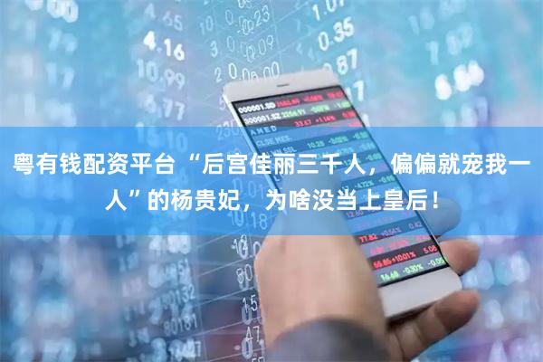 粤有钱配资平台 “后宫佳丽三千人，偏偏就宠我一人”的杨贵妃，为啥没当上皇后！